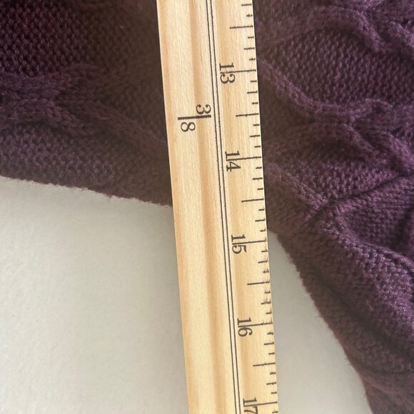 Ellen Tracy Purple Cable Knit Sweater Dress Shawl Collar Buckle Detail SZ PM - Picture 5 of 9